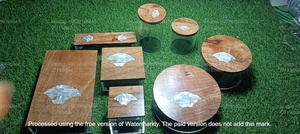 Crystal Acrylic Food <b>Storage</b> Container Handcrafted Mother Pearl Top Customizable Eid Mubarak Ramadan Kareem Freshness - Product Image 2