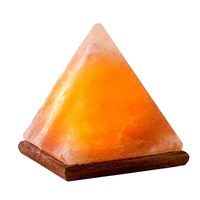Lámpara Decorativa de Sal del Himalaya con Base de Madera, USB, LED, Hecha a Mano, Ecológica, Relajante, Purificadora de Aire Natural, Cristal de Sal