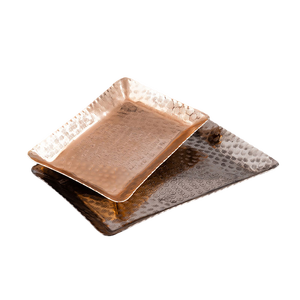 Bandeja de servicio Rectangular de Metal con acabado antiguo de cobre con martillado en relieve y borde para el hogar, restaurante, Hotel, ensalada, prueba - Product Image 3