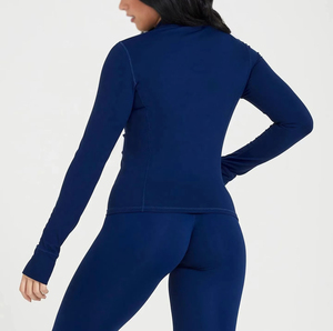 Active Wear Conjunto de Yoga de manga larga de alta calidad Venta al por mayor Conjunto de fitness para mujer Yoga Top de manga completa y mallas - Product Image 4