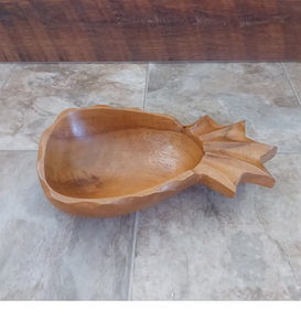Cuenco de madera para servir, bandeja en forma de piña, 2 uds., cuenco de madera usado PARA CENA DE ALTA CALIDAD hecho a mano - Product Image 2