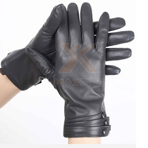 Waterproof Unisex Winter Outdoor Casual Leather Fashion <b>Gloves</b> with Touchscreen & <b>Wool</b> Lining-Customizable Design - Product Image 1