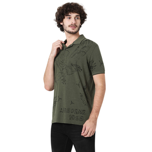 Polo personnalisé pour homme en tissu respirant, col imprimé uni, 100 % coton, logo imprimé, polyester - Product Image 3
