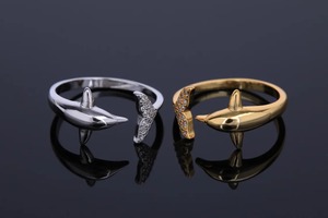 Genuino 925 plata esterlina delfín CZ Pave anillo minimalista ligero fino Vintage oro Vermeil mujeres anillo fino joyería regalo - Product Image 6