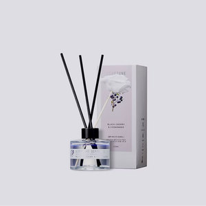 [LIFEZONE] Luxury Glass <b>Room</b> <b>Diffuser</b> Home Fragrance Black Cherry & Cedarwood 130ml Long Lasting Fresh Scent - Product Image 1