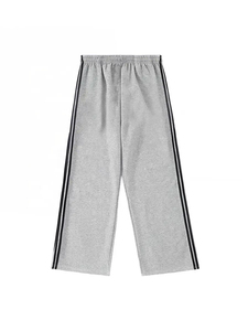 Pantalones de chándal holgados personalizados Unisex, lavado con ácido, rayas laterales, joggers de cintura doble, ropa de calle, ropa deportiva informal holgada, lona OEM - Product Image 5