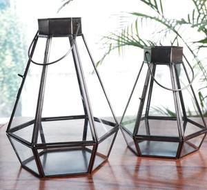 Portavelas decorativo de linterna de Metal con acabado de latón antiguo para el hogar, jardín, Patio y decoración interior y exterior, artículo de uso - Product Image 5