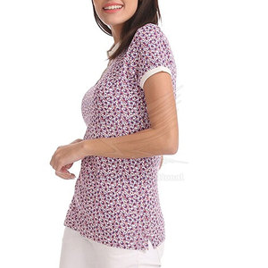 T-shirt décontracté d'été en toile pour femme, léger et respirant, 100 % coton, couleur et logo personnalisables – Meilleures ventes - Product Image 4