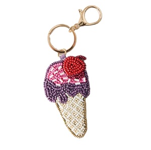 Handmade Seed Beads Beaded Embroidery Keychain Gift Charm Colorful Seed Beads Embroidered Keychain Custom <b>Name</b> Charm - Product Image 5