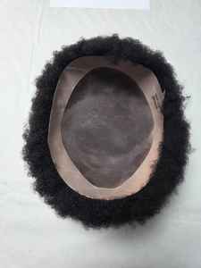 Toupet de cheveux afro Taz, base mono, perruque prothèse pour hommes - Noir africain bangladais - Product Image 2