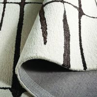 Moderner Handgeknüpfter Woll-Schlingenflor Teppich Mittlerer Flor Elfenbein für Heim & Hotel Haustierfreundlich Rutschfeste Rückseite