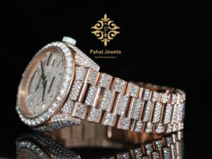 Montre automatique mécanique de luxe en gros pour hommes et femmes, avec cadran en moissanite véritable couleur D VVS, style hip-hop - Product Image 5