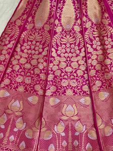 Vente en gros de brocart de luxe indien traditionnel 100% tissu tissé en soie motif imprimé robe de mariée saris écharpes Collection - Product Image 3