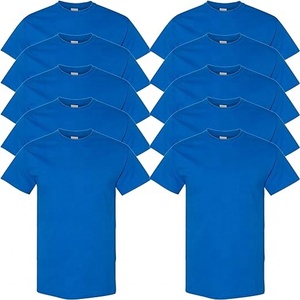 T-shirt en tricot à manches courtes pour homme, couleur unie, coupe classique, col rond, style décontracté, bleu, rouge, marine - Product Image 3