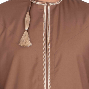 Nuevo Thobe Marrón en Tonos Tierra para Hombre, Estilo Saudí, Jubba de Manga Larga, Vestimenta Islámica para Hombre, Kandura Árabe, Dishdasha, Túnica - Product Image 5
