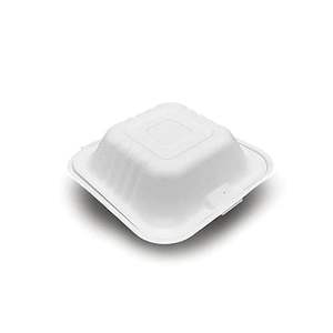 Canne à sucre Bagasse Compostable Conteneur d'aliments à emporter Écologique Biodégradable 6X6 Pouces Micro-ondes Congélateur Plats Boîtes - Product Image 2