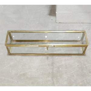 Custom <b>Clear</b> Glass Brass Frame Scroll <b>Box</b> Wholesale Transparent Storage Case Honorary Marriage Certificates & Religious Scrolls - Product Image 4