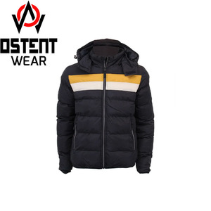 Veste matelassée noire solide personnalisable en gros pour hommes femmes tissu en toile manteau d'hiver à capuche dissimulable nouvel état - Product Image 4
