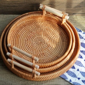 Bandeja de Ratán Artesanal Tradicional TIMELESS CRAFT, para Escritorio, Garaje, Interior, Servicio, Decoración del Hogar, Práctica, Multifuncional, al por Mayor - Product Image 4