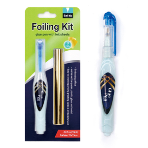 Kit de Lámina Dorada con 3 Hojas de Lámina Dorada, Punta de Bola, Pegamento Frío No Tóxico para Manualidades - Product Image 1