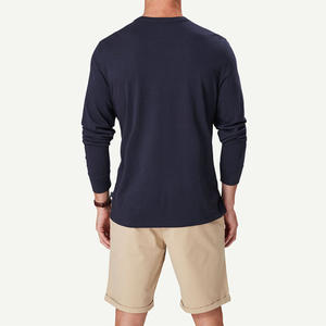 T-shirt à manches longues col rond en coton Street Wear Logo personnalisé Homme T-shirt à manches longues col rond - Product Image 2