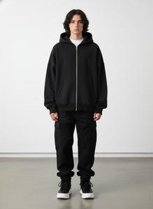 Sweat-shirts à capuche unisexes en molleton de coton premium, vente en gros, surdimensionnés, automne, logo personnalisé, position avant, service OEM - Product Image 2