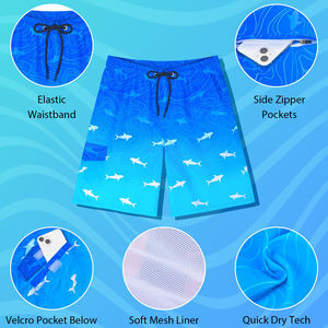 Nouveaux shorts de bain écologiques pour hommes, shorts de plage d'été, anti-UV, séchage rapide, tissu peigné, personnalisables - Product Image 5