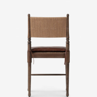 Chaise de salle à manger en bois massif au design Wabi-Sabi en noyer antique avec dossier pour meubles de maison et de cuisine