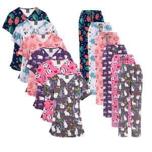 Uniformes de Moda para Enfermeras, Belleza, Salón Dental, Conjuntos de Uniformes Médicos con Logotipo Personalizado, Uniformes Médicos Estampados para Mujer, Tejidos de Spandex/Poliéster - Product Image 5