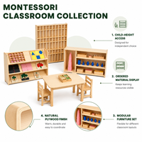 Ensemble Table et Chaises Montessori en Bois Courbé pour Enfants, Mobilier de Crèche, Garderie, Maternelle et Apprentissage Précoce
