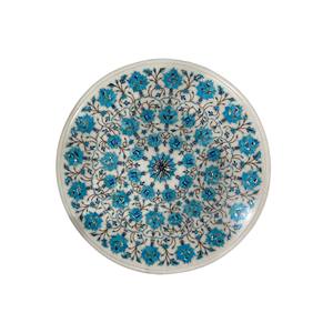 Mesa de Centro Moderna de Mármol Blanco Makrana, Hecha a Mano con Incrustaciones de Piedras Preciosas, Diseño para Hotel o Dormitorio - Product Image 2