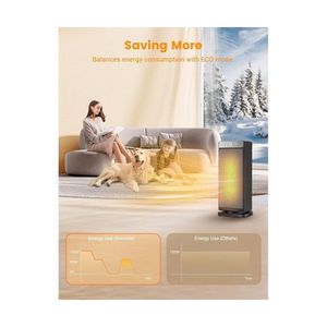 Riscaldatore elettrico portatile in ceramica da 1500W riscaldamento rapido per interni e riscaldamento bagno con presa a telecomando EU - Product Image 3