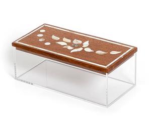 High Quality Custom Handmade Arabic Style Rectangle Acrylic Storage Gift <b>Box</b> Elegant Clear Wood MOP Inlaid Lid <b>Wedding</b> Decor - Product Image 3