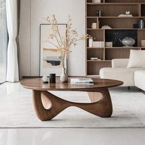 Elegante mesa de centro de madera, ideal para la disposición de muebles en salas de estar contemporáneas. - Product Image 3