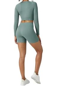 Taille haute vêtements de sport femme vêtements de sport ajuster sangle soutien-gorge de gymnastique Fitness 2 pièces ensembles Leggings d'entraînement de gymnastique pour les femmes - Product Image 5