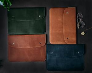 Housse en cuir véritable pour iPad Pro Minimalist Vintage Design Handmade Bags for Laptops Tablets Universal LS-0075 - Product Image 4