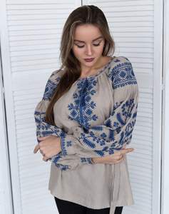 Look féminin éléments ethniques brodés ukrainien Ethno Chic Blouse mode élégante dernière demande femmes coton chemise Sexy haut - Product Image 6