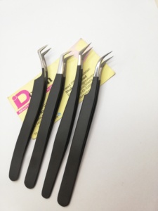 แหนบต่อขนตาปลอมสีดำแหนบต่อขนตาปลอมทำจากสเตนเลสพิมพ์โลโก้ได้ตามต้องการ - Product Image 5