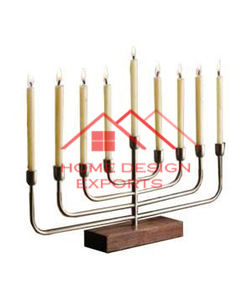 Vente chaude Feuille Conception Aluminium Métal Menorah Bougeoir Décor Intérieur Solide Métal Design Bougeoir Meilleur pour la Vaisselle - Product Image 2