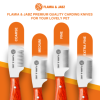 Couteau à démêler Flamia & Jabz pour chien, couteau à carder pour peigne à poils de terrier, peignes en acier inoxydable pour renard, chat, chien, cheval, peigne en bois