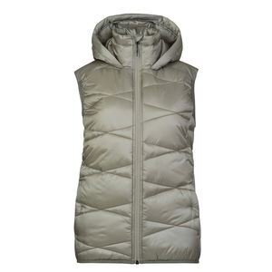 Gilet matelassé pour femme, léger, col à capuche, sans manches, chaud pour l'hiver, fermeture éclair, veste rembourrée avec poche - Product Image 1