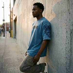 T-shirt pour homme en jersey 100% coton lourd 240 g/m², motif floral, col rond, coupe ample, écologique, streetwear - Product Image 2