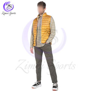 Premium Quality Zip Up Loose Casual Streetwear Quilted Coats Custom Made Yellow Warm Sleeveless Oversized Trendy Puffer <b>Vest</b> - Product Image 2