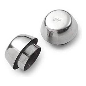 Juego de 2 Protectores Antisalpicaduras de Acero Inoxidable Cromado Pulido LILLO para Cafeteras de Goteo, 130 mm - Product Image 1