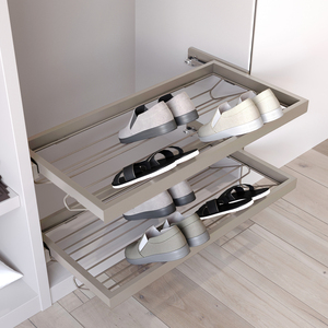Eluca Stone Grey 900mm in metallo scarpiera e telaio Kit armadio regolabile Soft-Close guide scarpe comode stand - Product Image 2