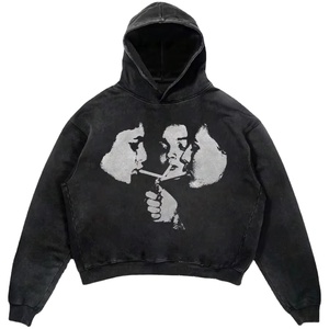 Sudadera con capucha de invierno de peso pesado para hombre, alta calidad, impresión Digital personalizada, 100% algodón, sudadera ecológica con cremallera para hombre - Product Image 1