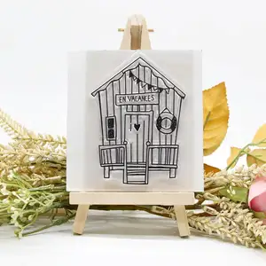 Sellos transparentes de Casa personalizados únicos, sellos de goma para hacer tarjetas de álbum de recortes DIY, hoja de sellos de artista de papel