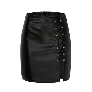 Falda de Cuero Natural de Lujo para Mujer, Hecha a Medida, con Decoración de Encaje de Alta Calidad, Minifalda Transpirable, Venta al Por Mayor - Product Image 1