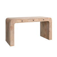 Table console extensible convertible en bois massif de luxe moderne avec rangement pour villa et hôtel