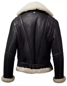 Veste en cuir matelassée imperméable coupe-vent respirante d'hiver avec capuche en fourrure de style safari pour - Product Image 2